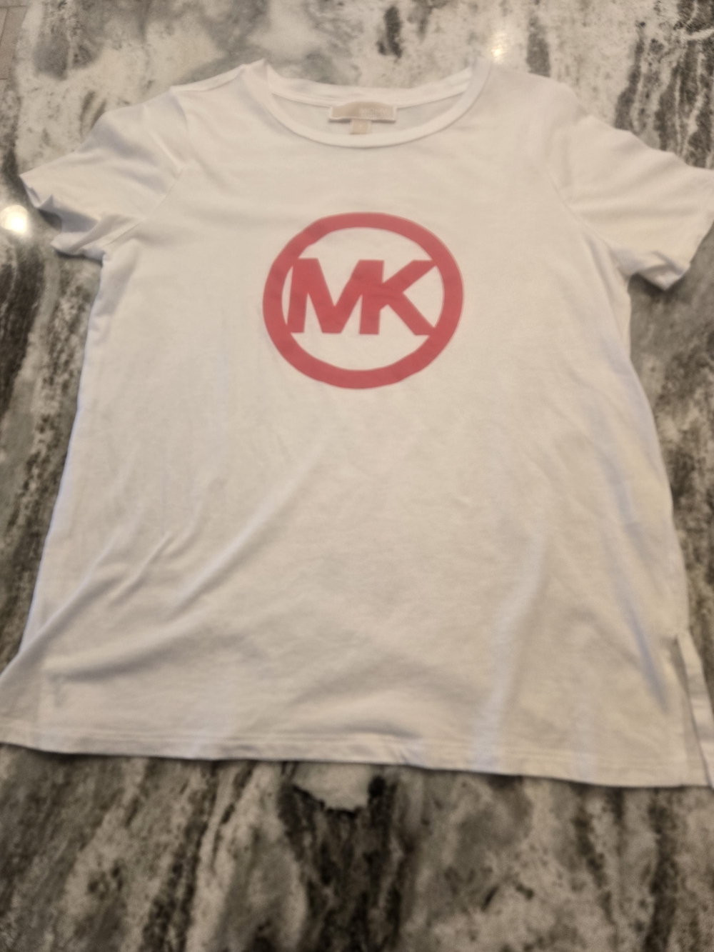 Michael Kors White Tee with RED MK Circle Logo
